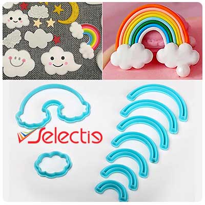 Rainbow Cloud Fondant Icing Sugar Paste Kid Cake Cutter