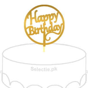 Happy Birthday Cake Topper Charm Plaque