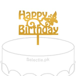 Happy Birthday Butterfly Cake Topper