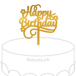 Happy Birthday Flower Cake Topper