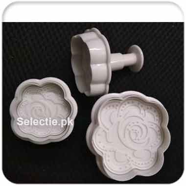 Rose 2D Cupcake Design Fondant Plunger Cutter