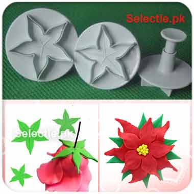 Calyx 5 Petal Star Flower Rose Bud Green Base Leaf Plunger Cutter