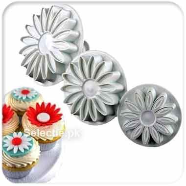 Sunflower 3Pcs Large Veined Gerbera Daisy Plunger Cutter