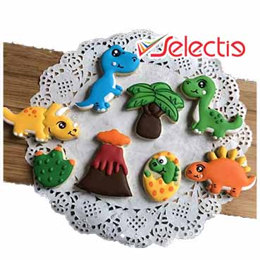 Baby Dinosaur T Rex Triceratop Stegosaurus Volcano Egg Cookie Cutter