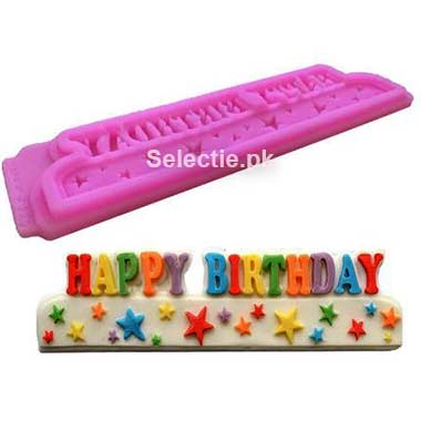 Happy Birthday Star Hbd Banner Tag Stand Topper Label Silicone Molds