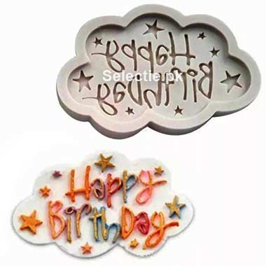 Happy Birthday Cloud Stars Silicone Molds