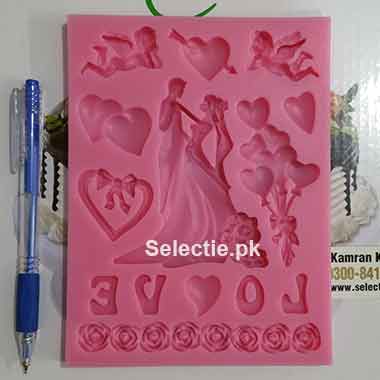 Wedding Couple Love Roses Baloons 3D Heart Baby Angel Silicone Molds