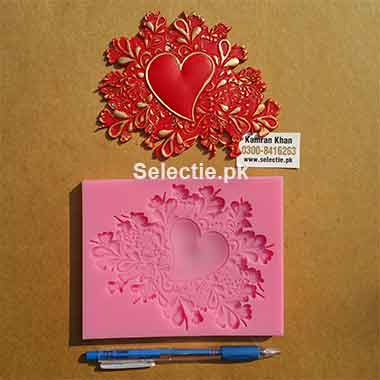 Heart Fancy Background Large Love Silicone Molds