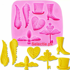 Hat Shoes Heart Fondant Wings Silicone Molds
