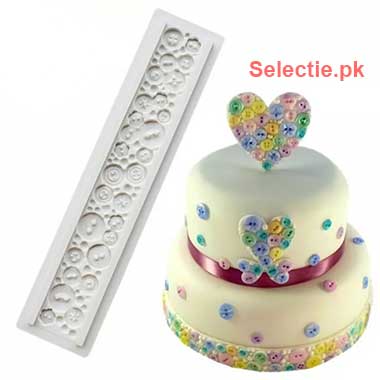 Button Lace Border Silicone Molds Mothers Cake