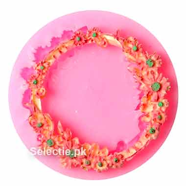 Mini Flowers Ring Frame Cupcake Fondant Silicone Molds