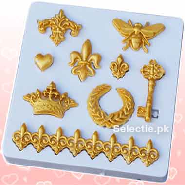 Mini Crown Key Butterfly Heart Royal Fondant Silicone Molds